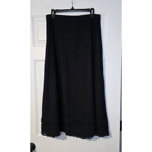 Bechamel Black Linen Blend Maxi Skirt Women's Size 14 Boho - Picture 1 of 5